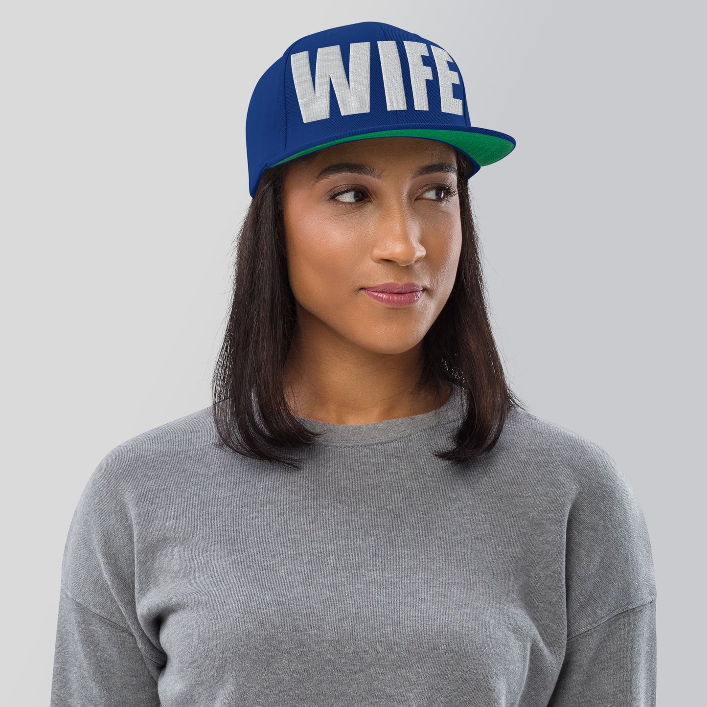 3D Puff Embroidered Wife Snapback Hat