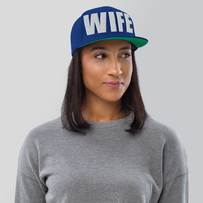 3D Puff Embroidered Wife Snapback Hat