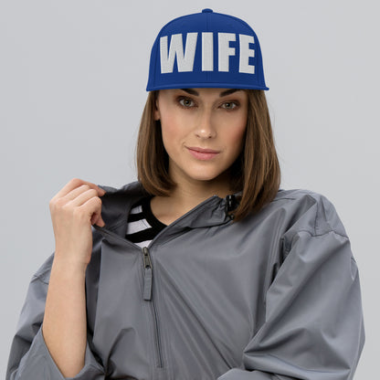 3D Puff Embroidered Wife Snapback Hat