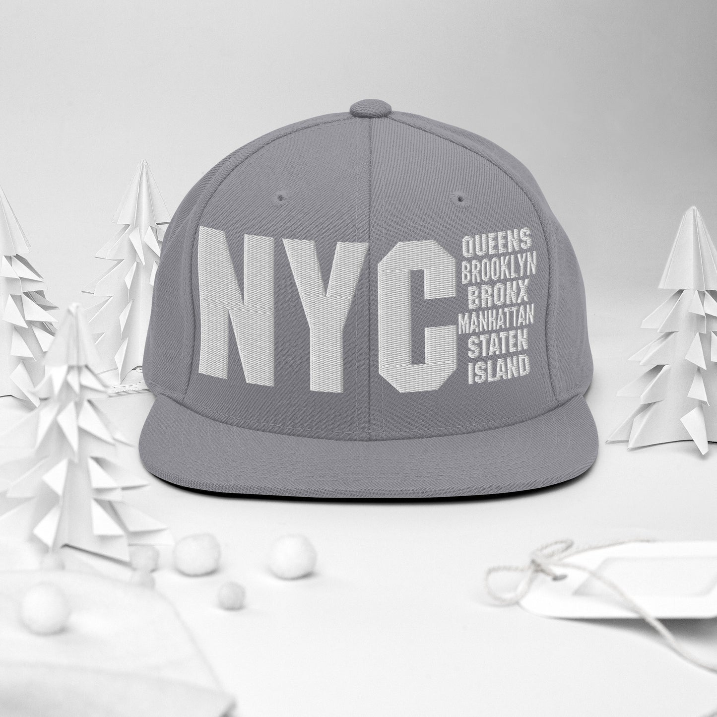 3D Puff Embroidered NYC 5 Boroughs Snapback Hat