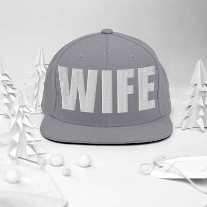 3D Puff Embroidered Wife Snapback Hat