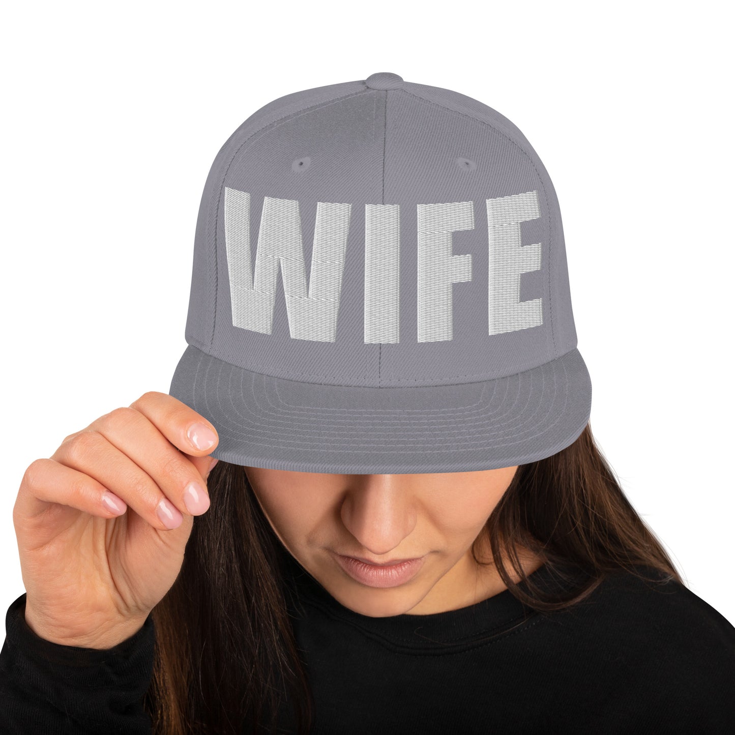 3D Puff Embroidered Wife Snapback Hat