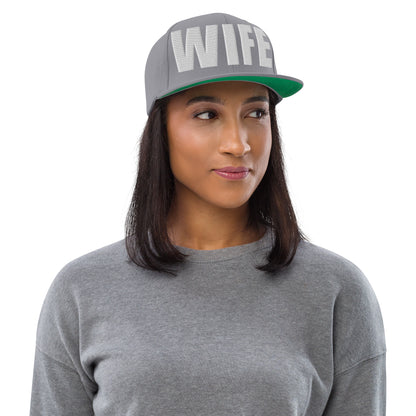 3D Puff Embroidered Wife Snapback Hat