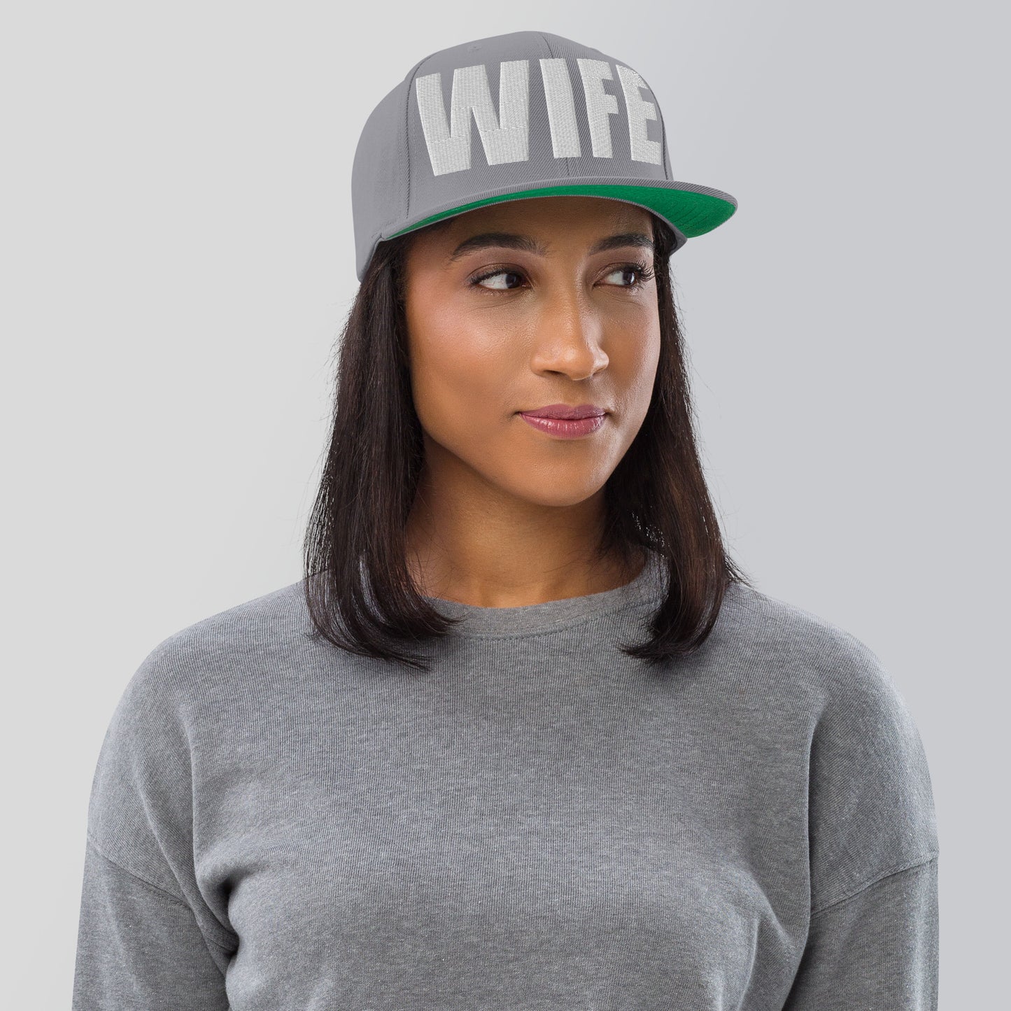 3D Puff Embroidered Wife Snapback Hat