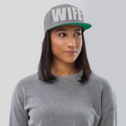 3D Puff Embroidered Wife Snapback Hat