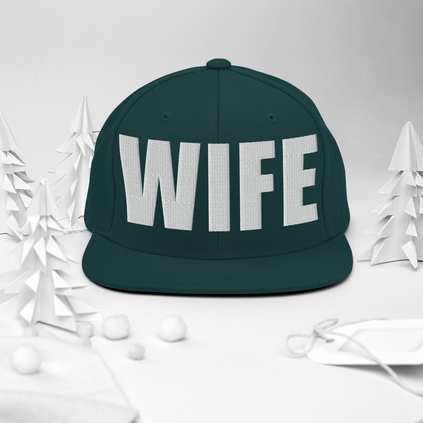 3D Puff Embroidered Wife Snapback Hat
