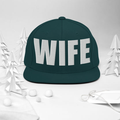 3D Puff Embroidered Wife Snapback Hat