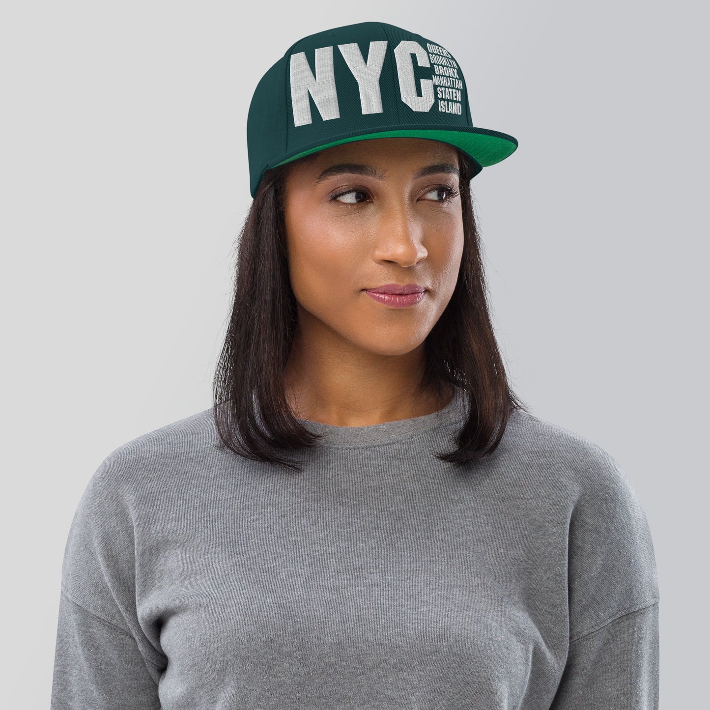 3D Puff Embroidered NYC 5 Boroughs Snapback Hat