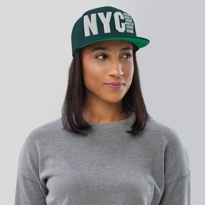 3D Puff Embroidered NYC 5 Boroughs Snapback Hat