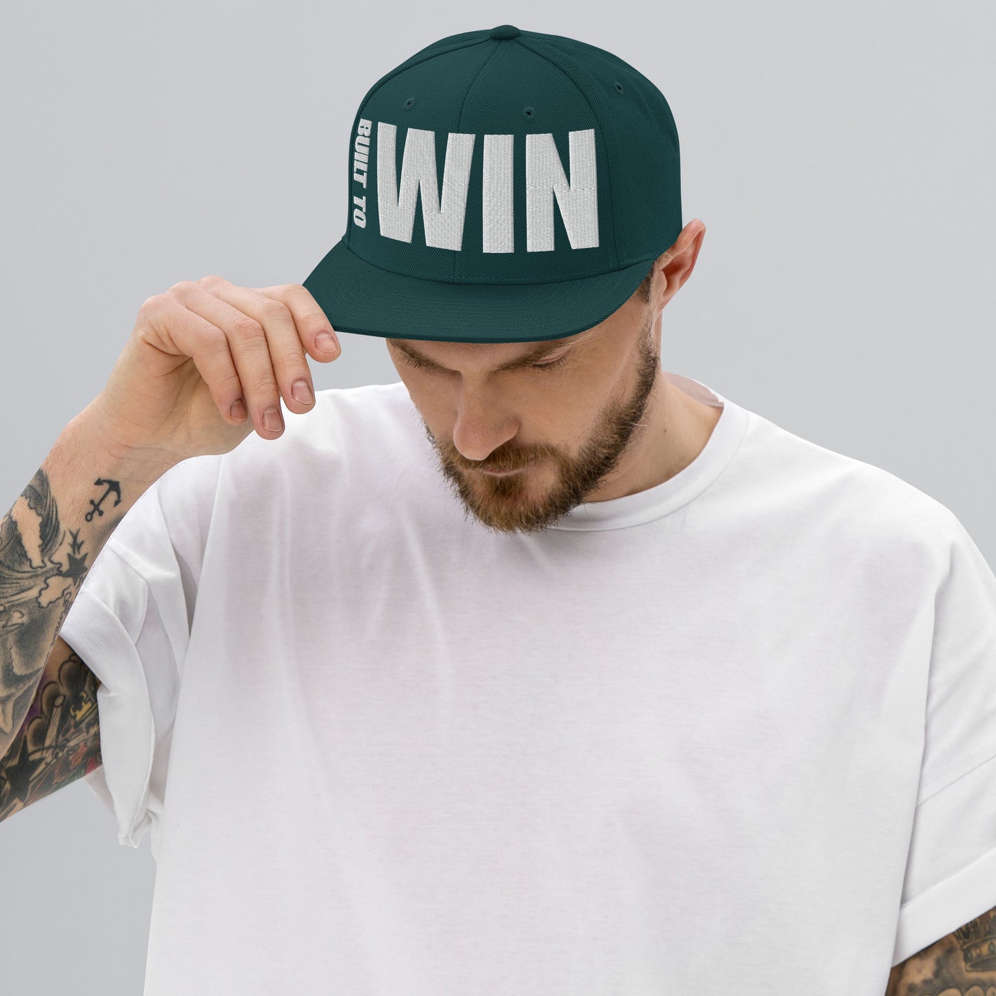 3D Puff Embroidered Built To Win Snapback Hat
