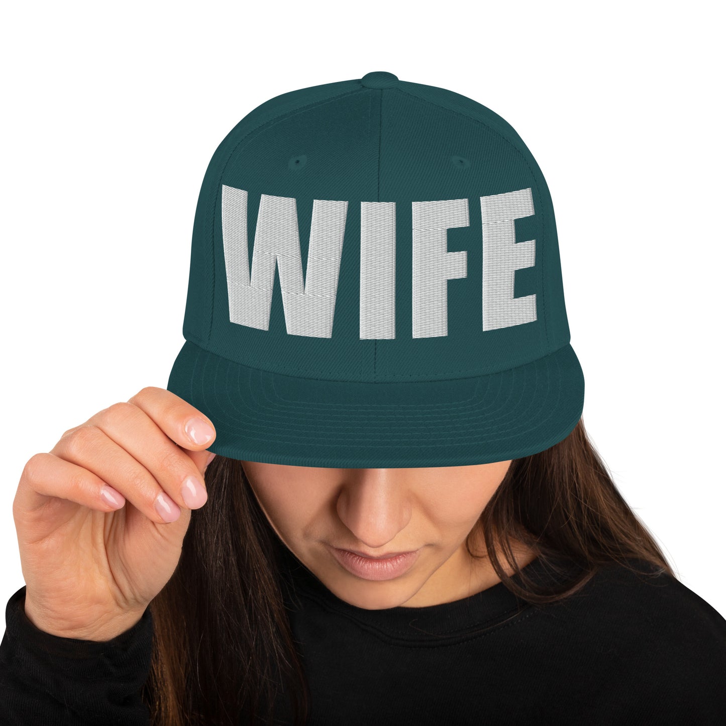 3D Puff Embroidered Wife Snapback Hat