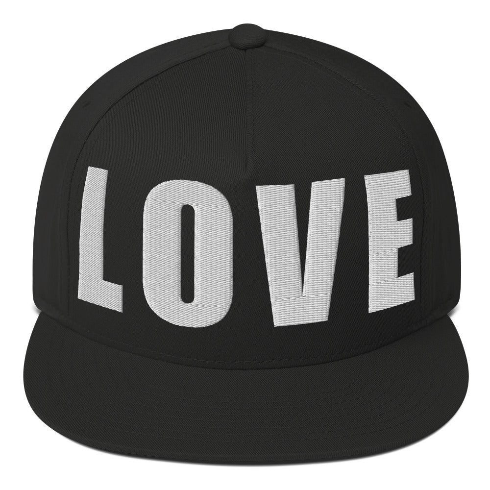 3D Puff Embroidered Love Flat Bill Cap