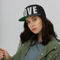 3D Puff Embroidered Love Flat Bill Cap