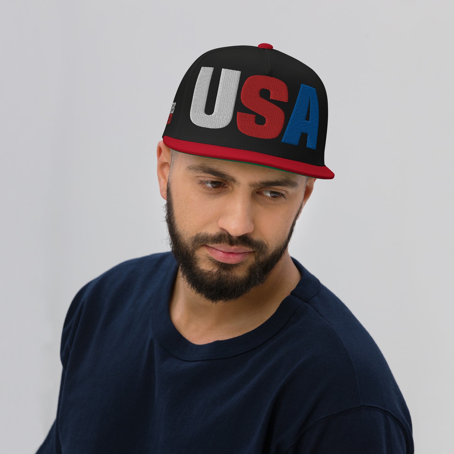 Casquette plate solide brodée 3D Puff colorée USA 50 États-Unis 50 États