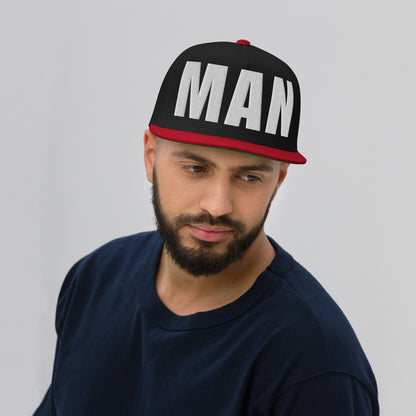 3D Puff Embroidered Man Flat Bill Cap