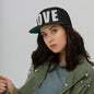 3D Puff Embroidered Love Flat Bill Cap