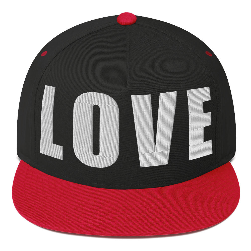 3D Puff Embroidered Love Flat Bill Cap