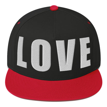 3D Puff Embroidered Love Flat Bill Cap