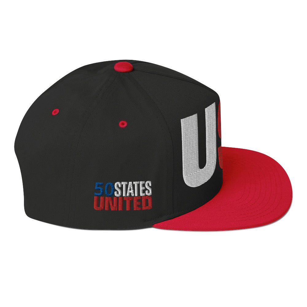 Casquette plate solide brodée 3D Puff colorée USA 50 États-Unis 50 États