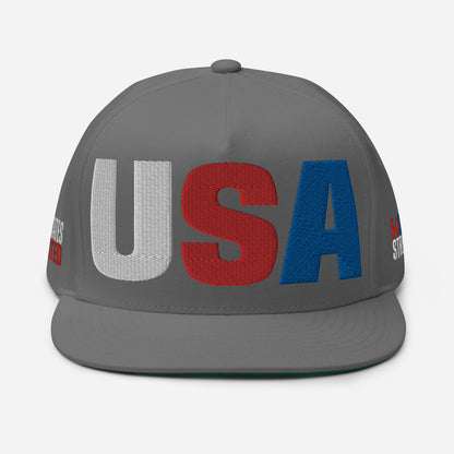 Casquette plate solide brodée 3D Puff colorée USA 50 États-Unis 50 États