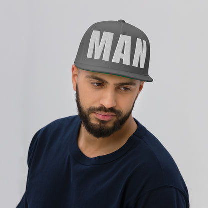 3D Puff Embroidered Man Flat Bill Cap