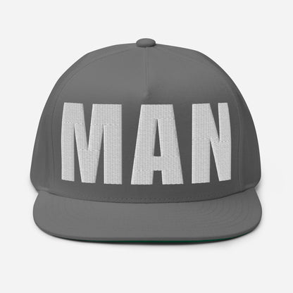 3D Puff Embroidered Man Flat Bill Cap