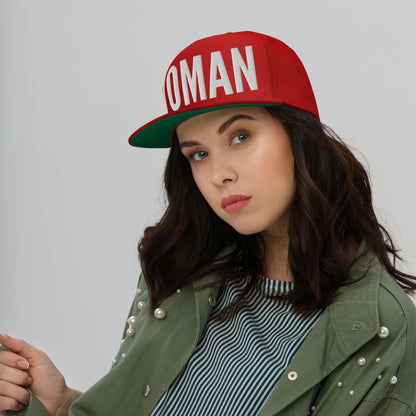 Gorra plana con visera bordada en 3D para mujer