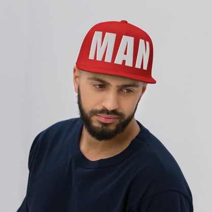 3D Puff Embroidered Man Flat Bill Cap