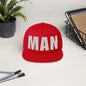 3D Puff Embroidered Man Flat Bill Cap