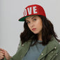3D Puff Embroidered Love Flat Bill Cap