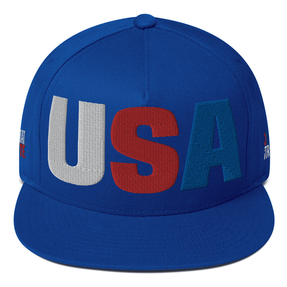Casquette plate solide brodée 3D Puff colorée USA 50 États-Unis 50 États
