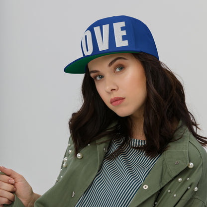 3D Puff Embroidered Love Flat Bill Cap