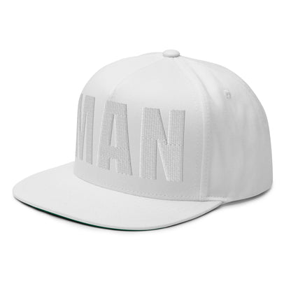 3D Puff Embroidered Man Flat Bill Cap