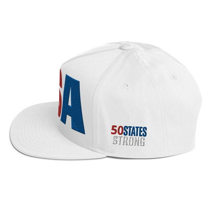 Casquette plate solide brodée 3D Puff colorée USA 50 États-Unis 50 États