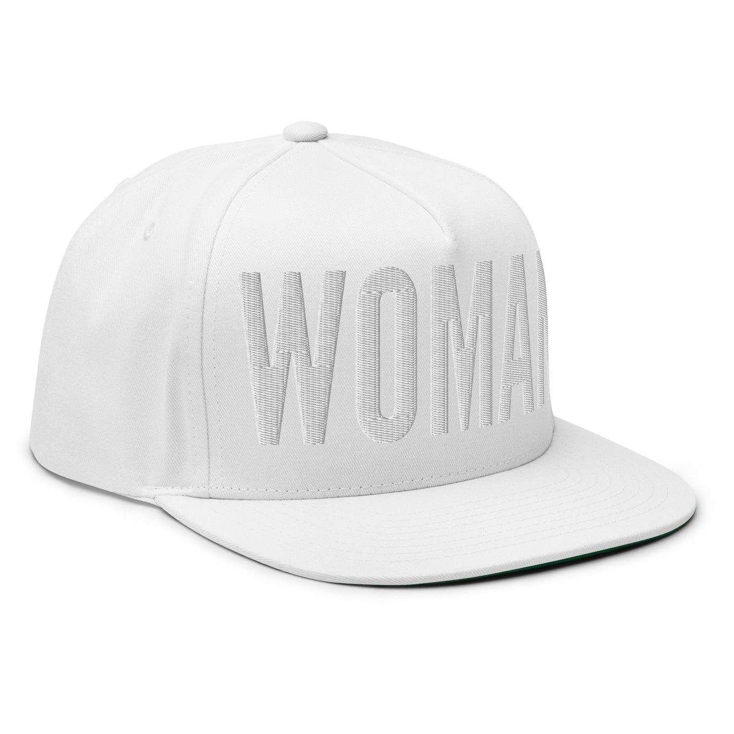 Gorra plana con visera bordada en 3D para mujer
