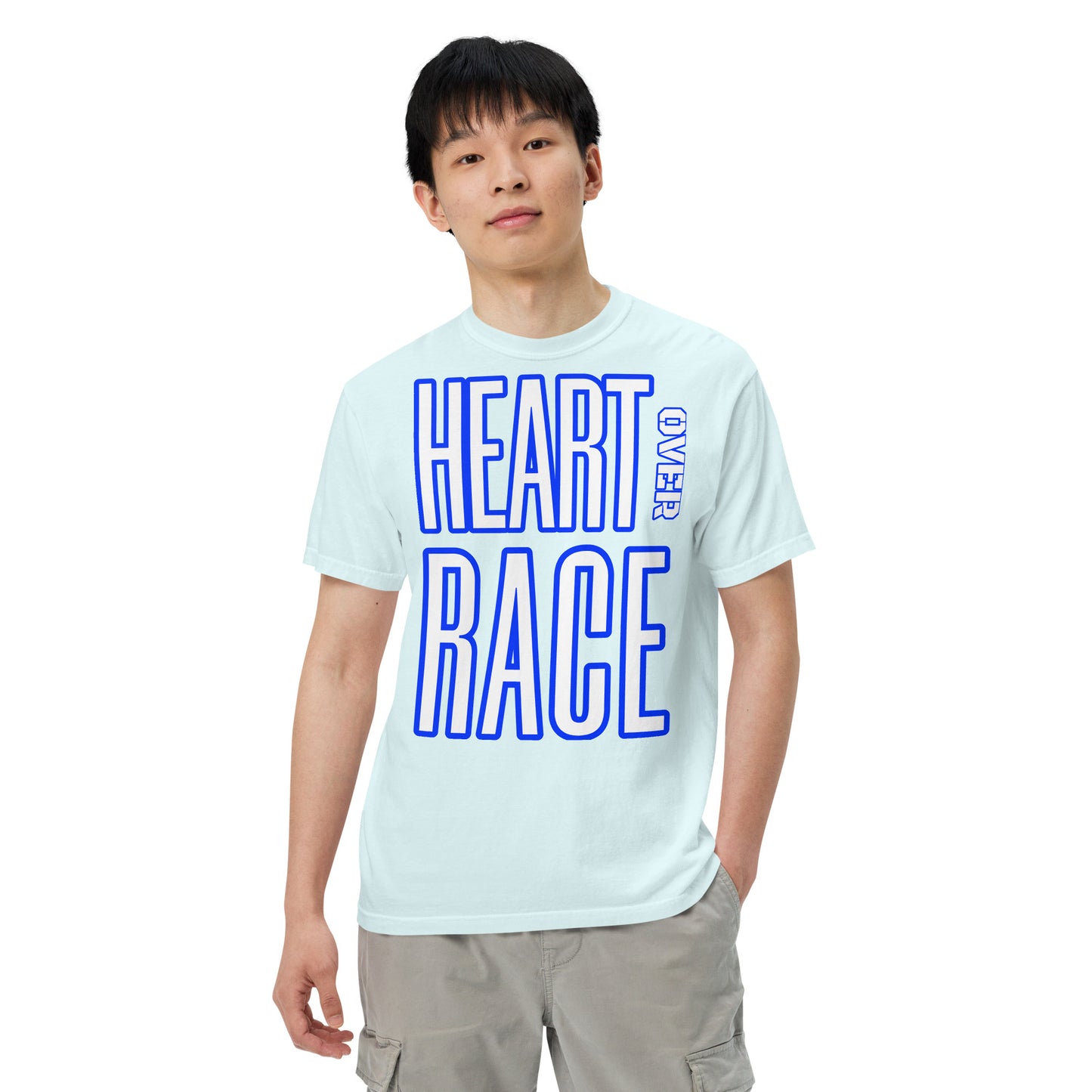 Heart Over Race Unisex garment-dyed heavyweight t-shirt