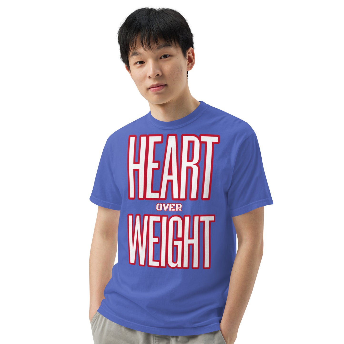 Heart Over Weight Unisex garment-dyed heavyweight t-shirt