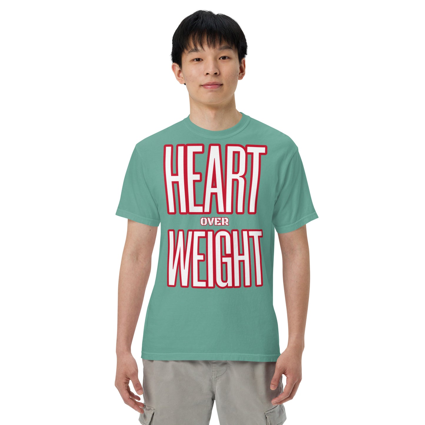 Heart Over Weight Unisex garment-dyed heavyweight t-shirt