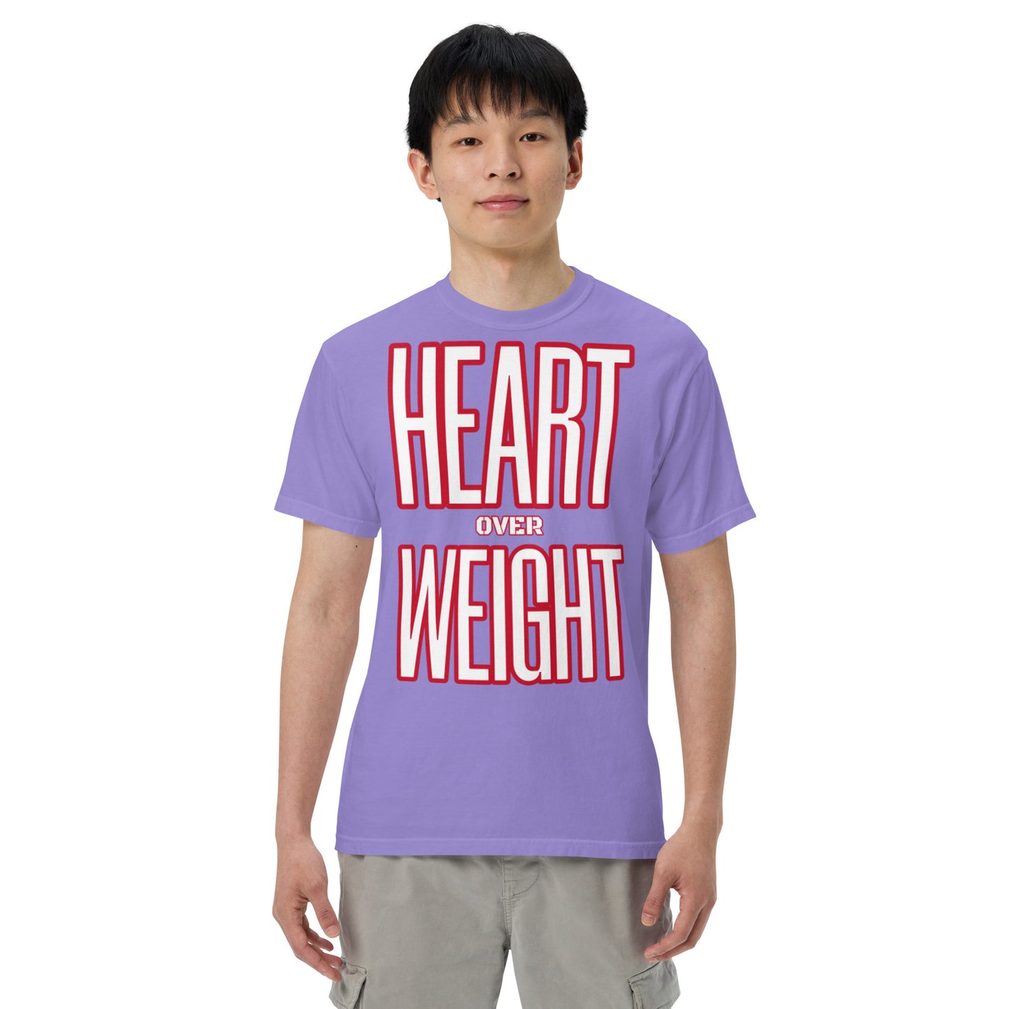 Heart Over Weight Unisex garment-dyed heavyweight t-shirt