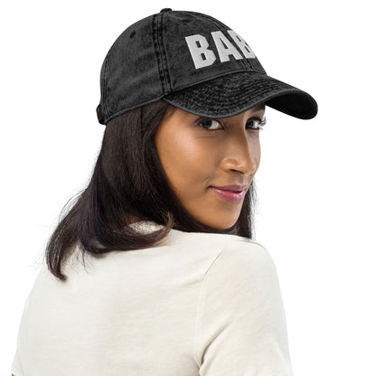 3D Puff Embroidered Babe Vintage Cotton Twill Cap