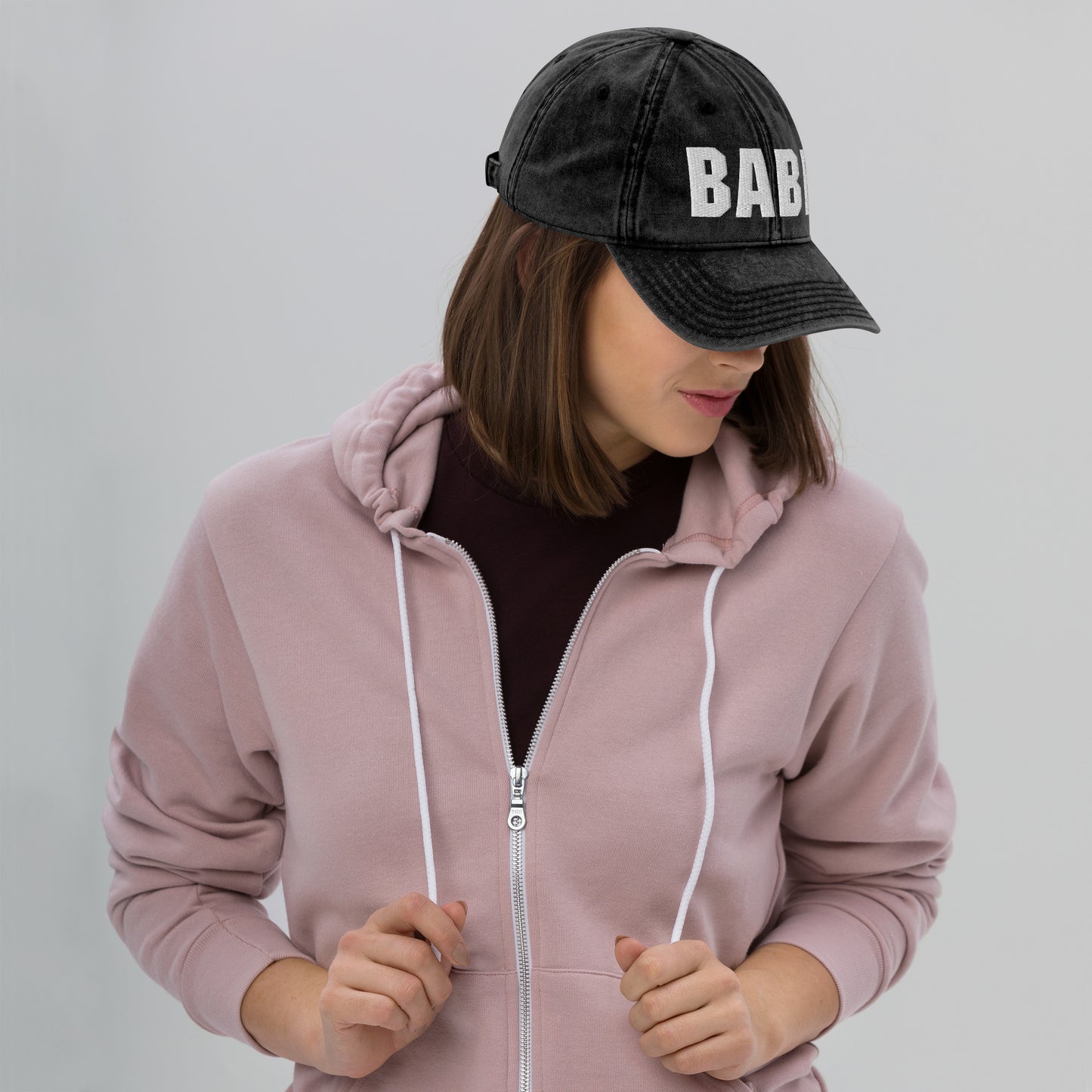 3D Puff Embroidered Babe Vintage Cotton Twill Cap