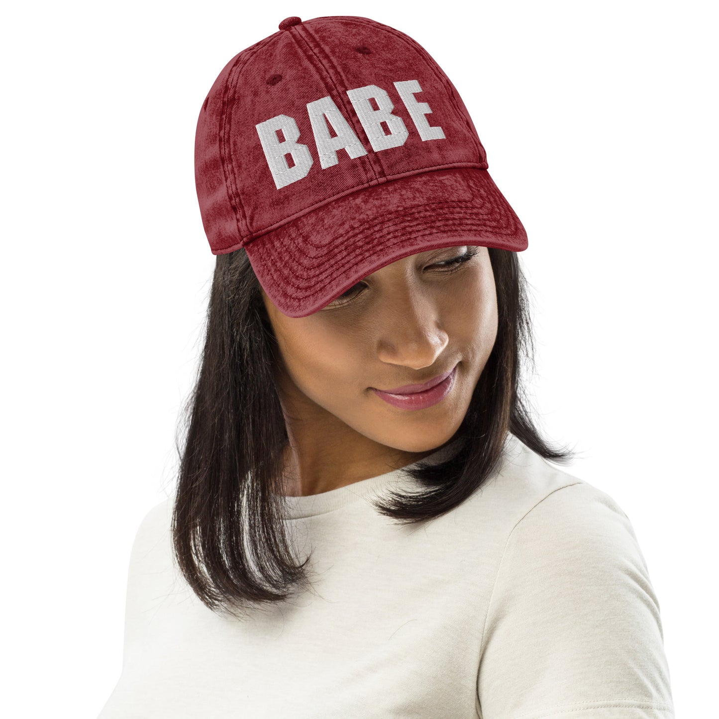 3D Puff Embroidered Babe Vintage Cotton Twill Cap
