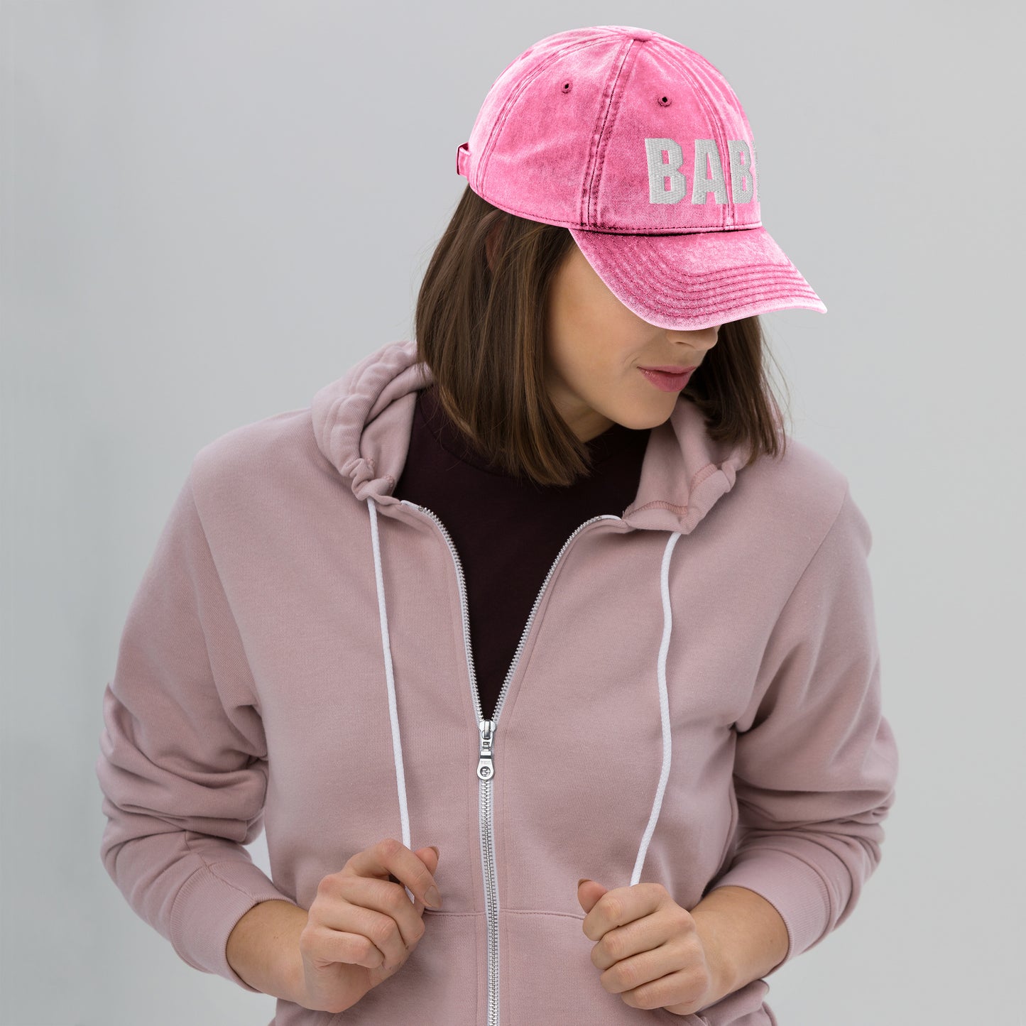 3D Puff Embroidered Babe Vintage Cotton Twill Cap