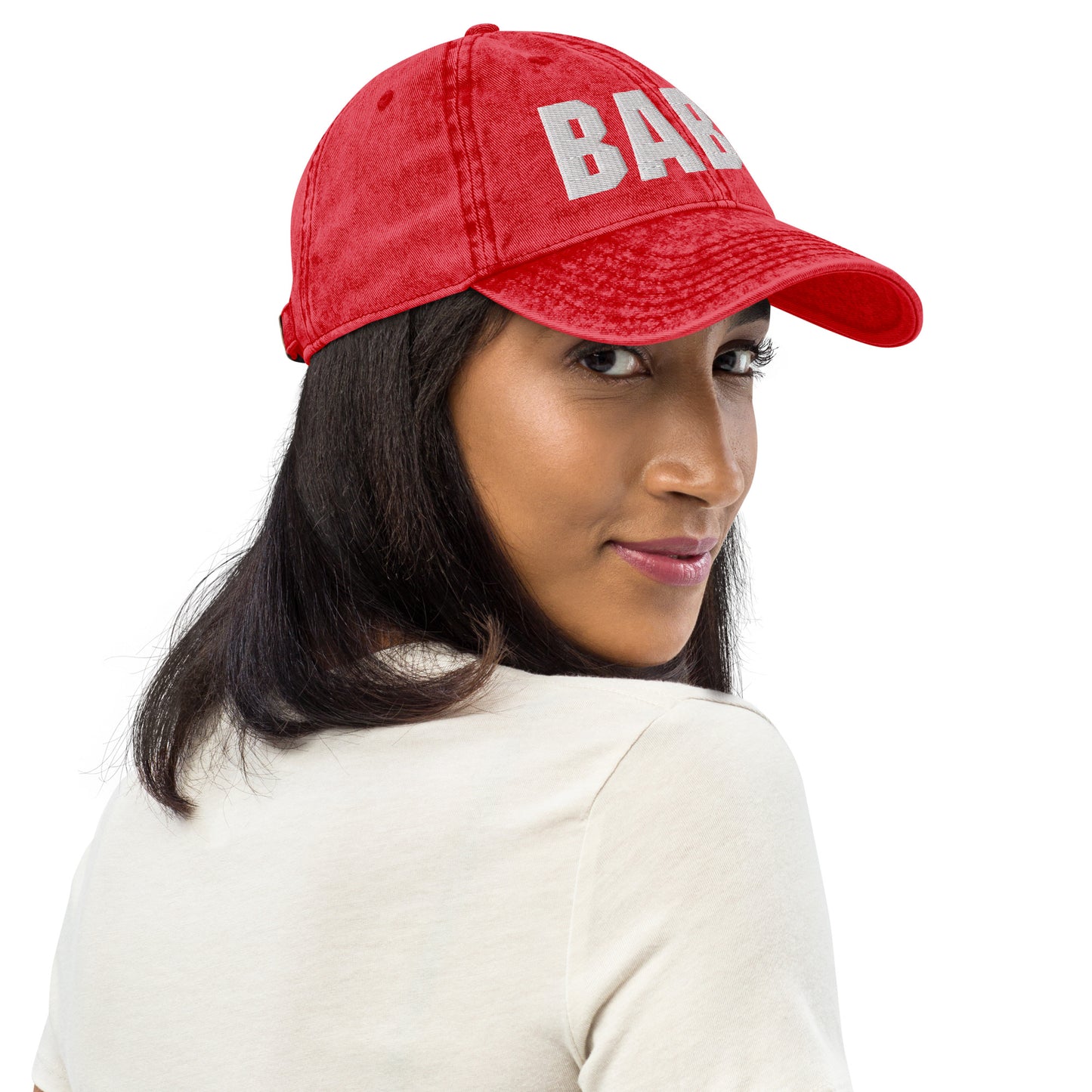 3D Puff Embroidered Babe Vintage Cotton Twill Cap